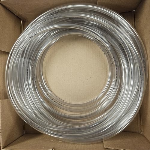 250 Feet of Made in USA Clear Hose Food-Grade PVC Tubing 1/2" OD 3/8" ID