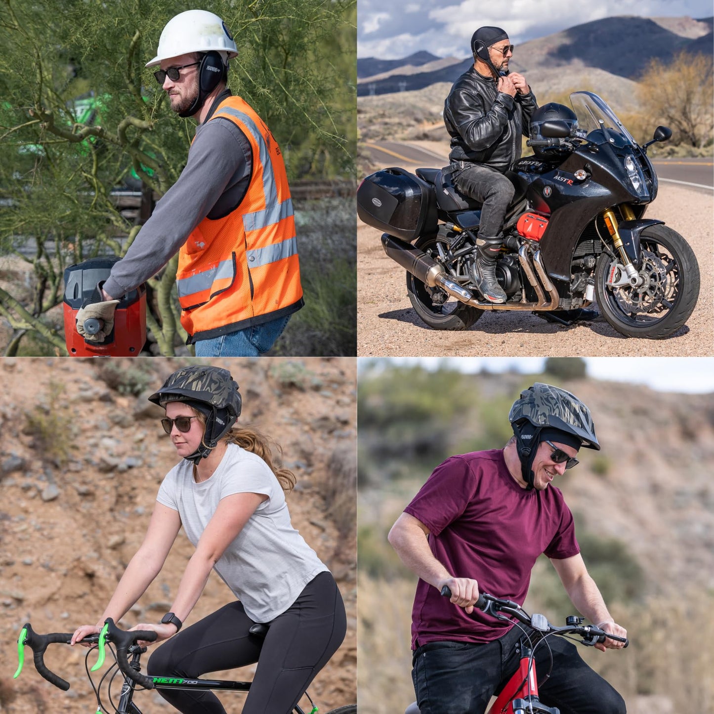 Ear Gear Neoprene Two-Strap Adjustable Headband - Perfect with Any Helmet and Ear Buds for use with Motorcycles, Overlanding, Bicycling, and More.