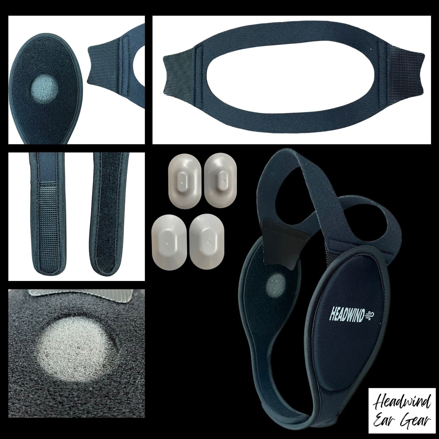 Ear Gear Neoprene Two-Strap Adjustable Headband - Perfect with Any Helmet and Ear Buds for use with Motorcycles, Overlanding, Bicycling, and More.