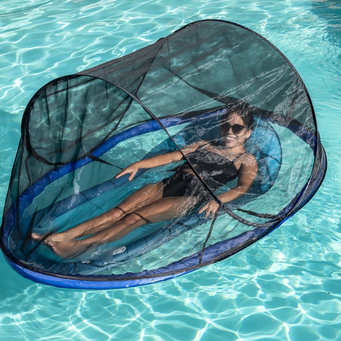 Pest Awaysis Patent-Pending Swimming Pool Float Bug Prevention Net | No More Bees, Wasps, Mosquitos | 40% Sunblock | includes Bonus Hammock Float