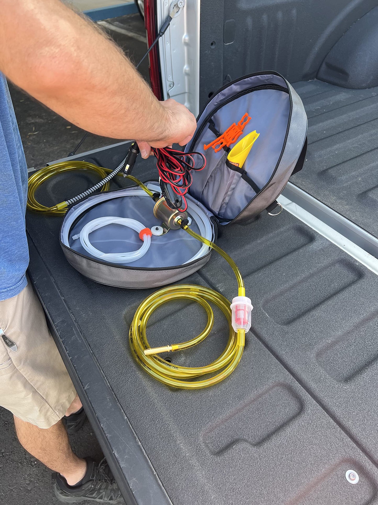 FlowJoe - GasTapper Fuel Tote 12V Transfer Pump Moves 30 Gallons of Gas or Diesel Per Hour. Great for Preppers, UTV's, Boats, Equipment, Vehicles, Gasoline, Diesel, Etc. Manufactured in the USA.