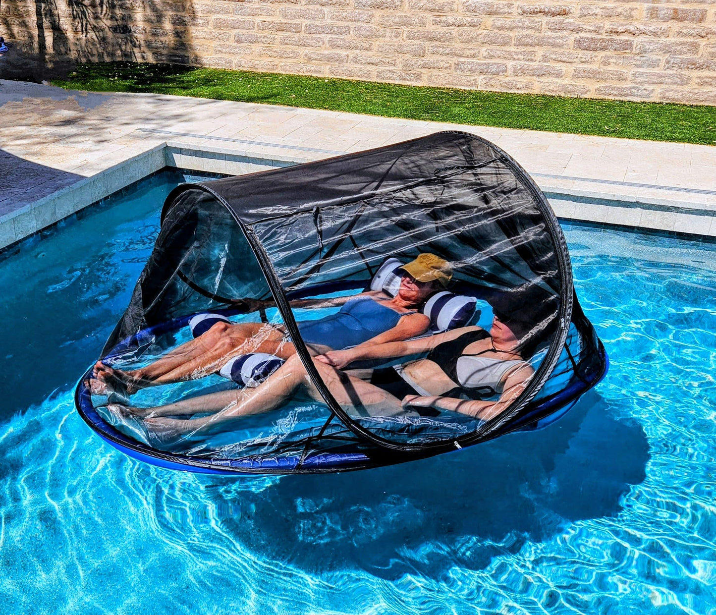 Pest Awaysis Patent-Pending Swimming Pool Float Bug Prevention Net | No More Bees, Wasps, Mosquitos | 40% Sunblock | includes Bonus Hammock Float