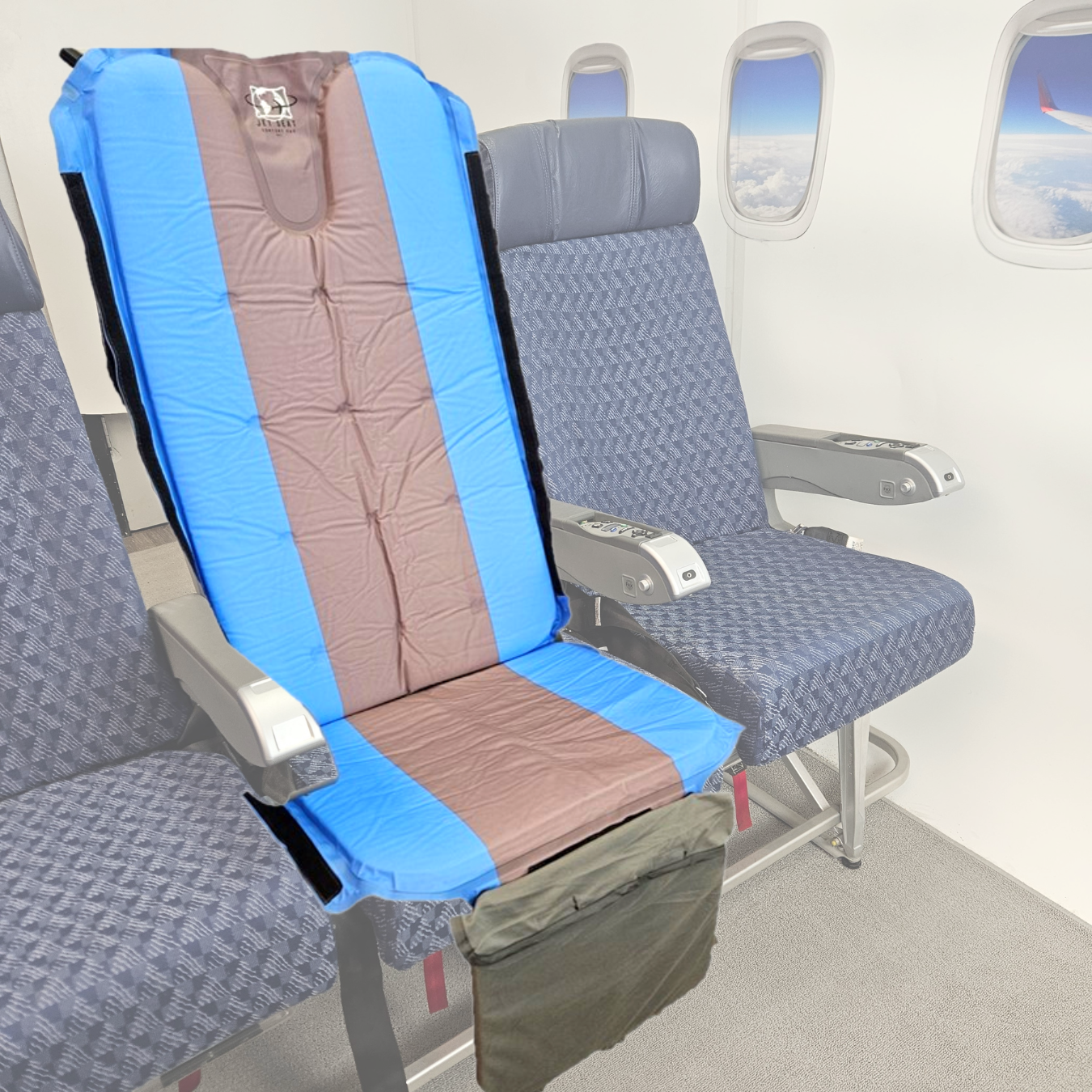 Jet Seat airplane cushion great for travel on planes and trains prevent back pain sciatica self-inflating foldable