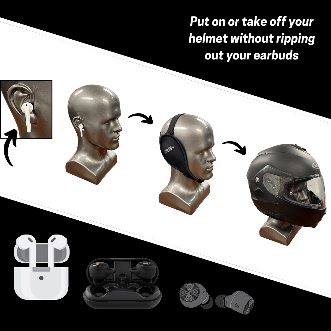 Ear Gear | Keep Earbuds in When Wearing a Helmet | Remove Helmet Without Earbuds Falling | Motorcycles, Bicycles, Overlanding