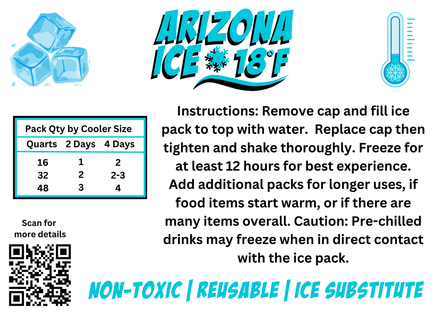 Arizona Ice Industrial Ice Packs | Replaces 10lbs of Ice |18°F (-8°C) | Deepest Grooves | May Freeze Drinks | USA Company | 12" x 8.5" | Two Pack