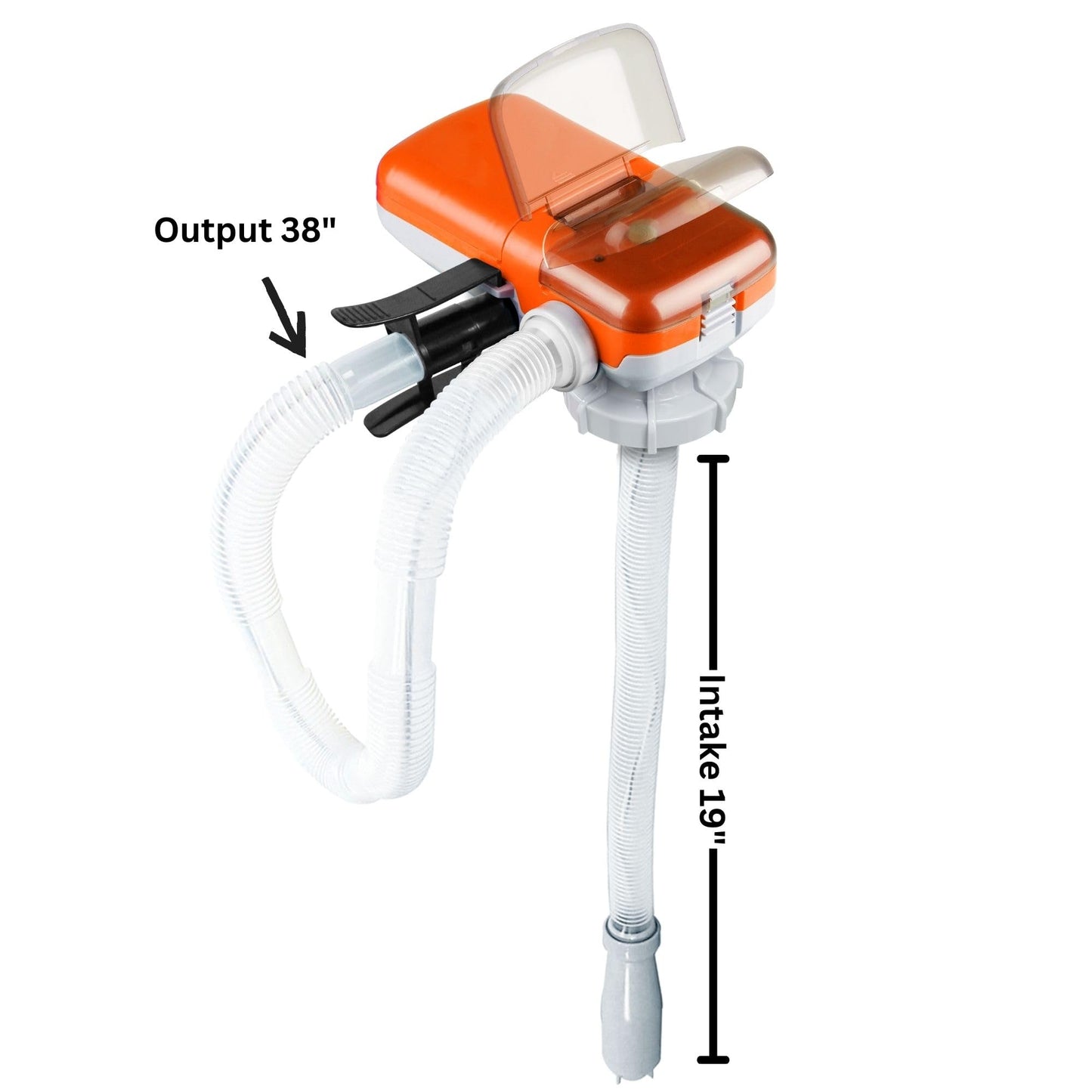 FlowJoe Fuel Transfer Pump Plus Bonus Hand Pump | Automatic-Stop, AA Battery Powered, Dual Thread Fits Common Gas Cans, 3' Hose | Gasoline, Diesel, and More | Pumps 2.5 Gallons a Minute | USA Company